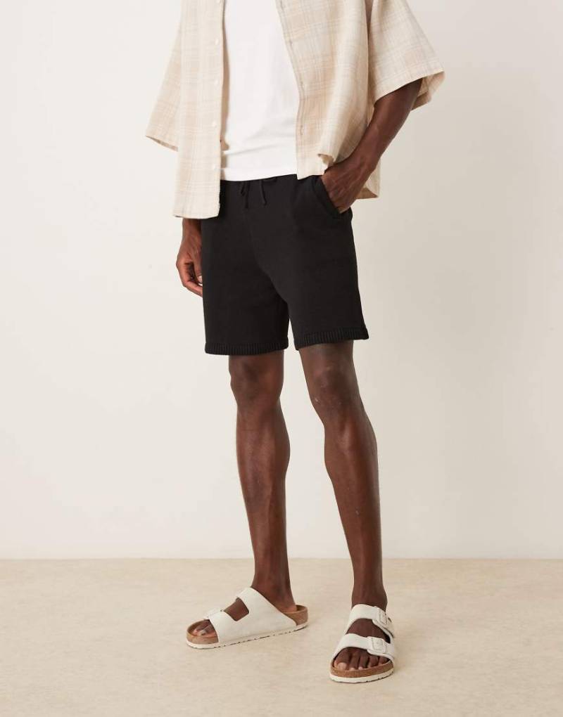 ASOS DESIGN - Gestrickte Oversize-Shorts in Schwarz von ASOS DESIGN