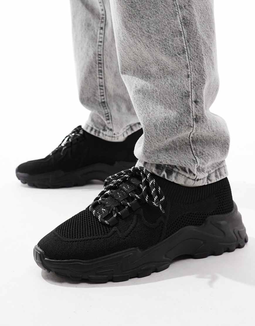 ASOS DESIGN - Gestrickte Sneaker in Schwarz von ASOS DESIGN
