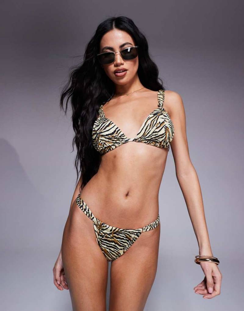 ASOS DESIGN - Gia - Bikini-Tanga mit Animalprint-Bunt von ASOS DESIGN