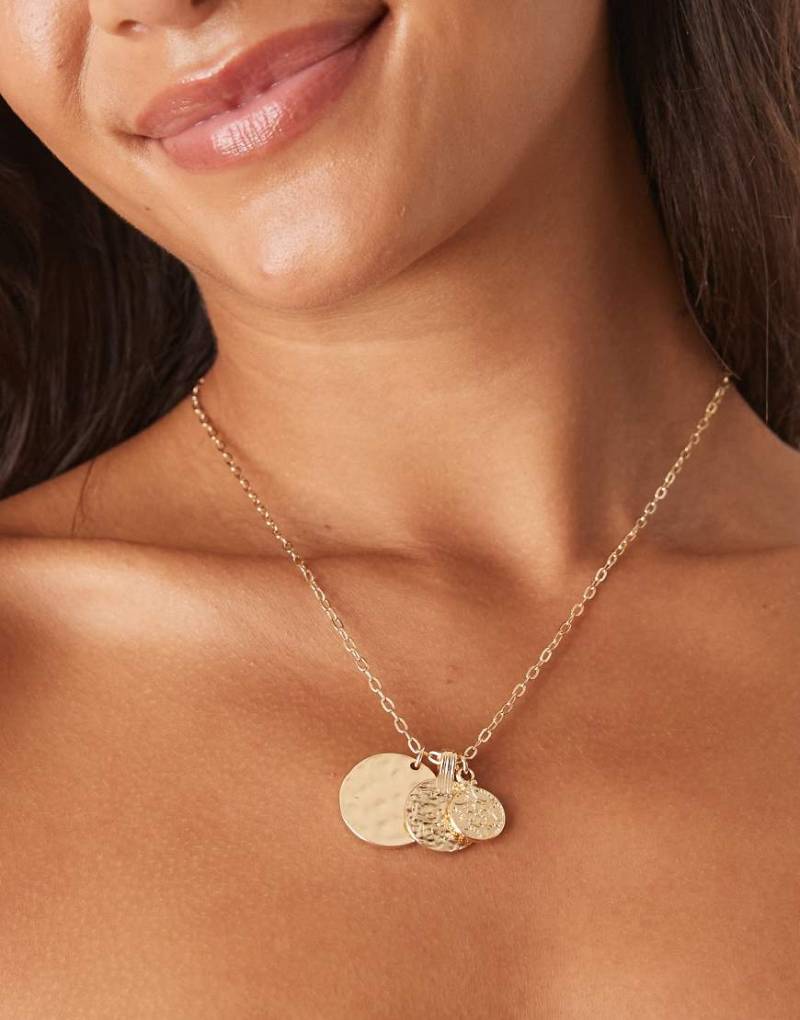 ASOS DESIGN - Goldene Halskette mit mehreren Münzanhängern-Goldfarben von ASOS DESIGN