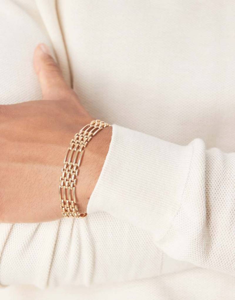 ASOS DESIGN - Goldfarbene Armkette im Stil eines Uhrarmbands von ASOS DESIGN