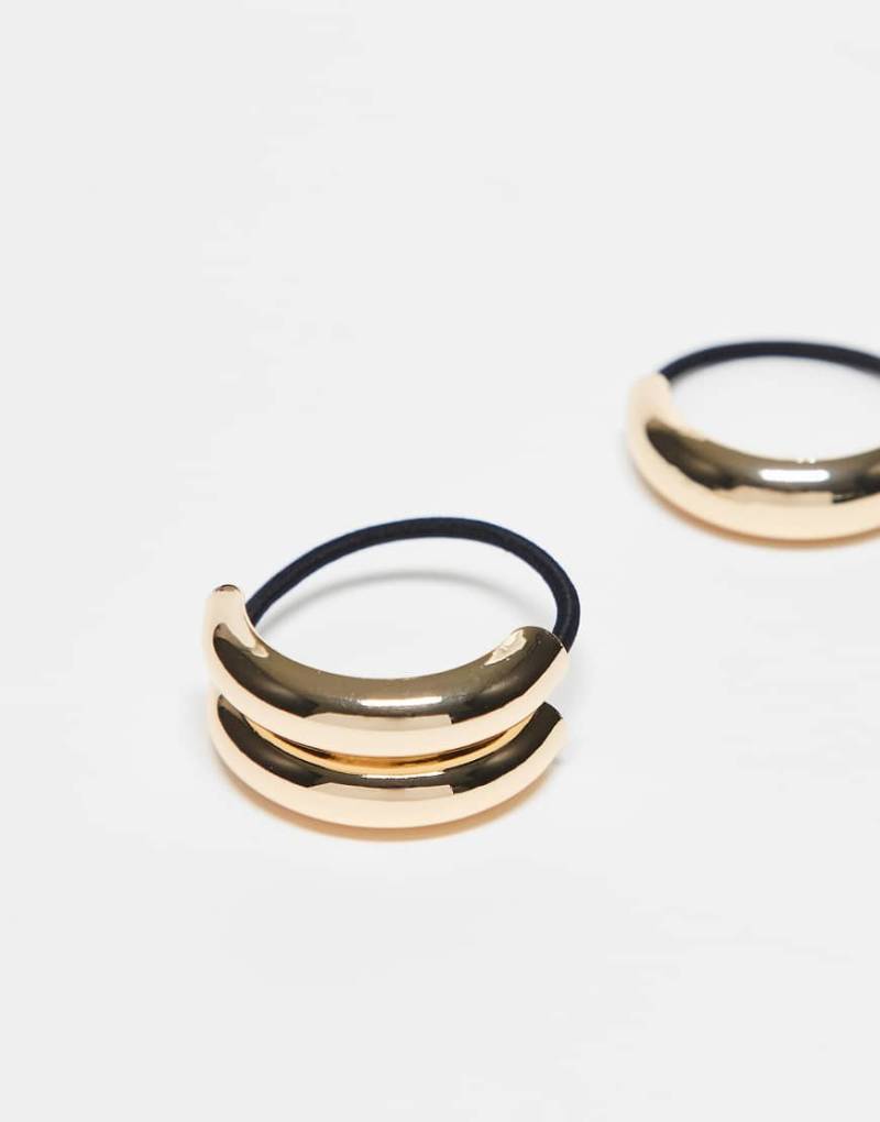 ASOS DESIGN - Goldfarbene Haargummiklammern im 2er-Pack von ASOS DESIGN