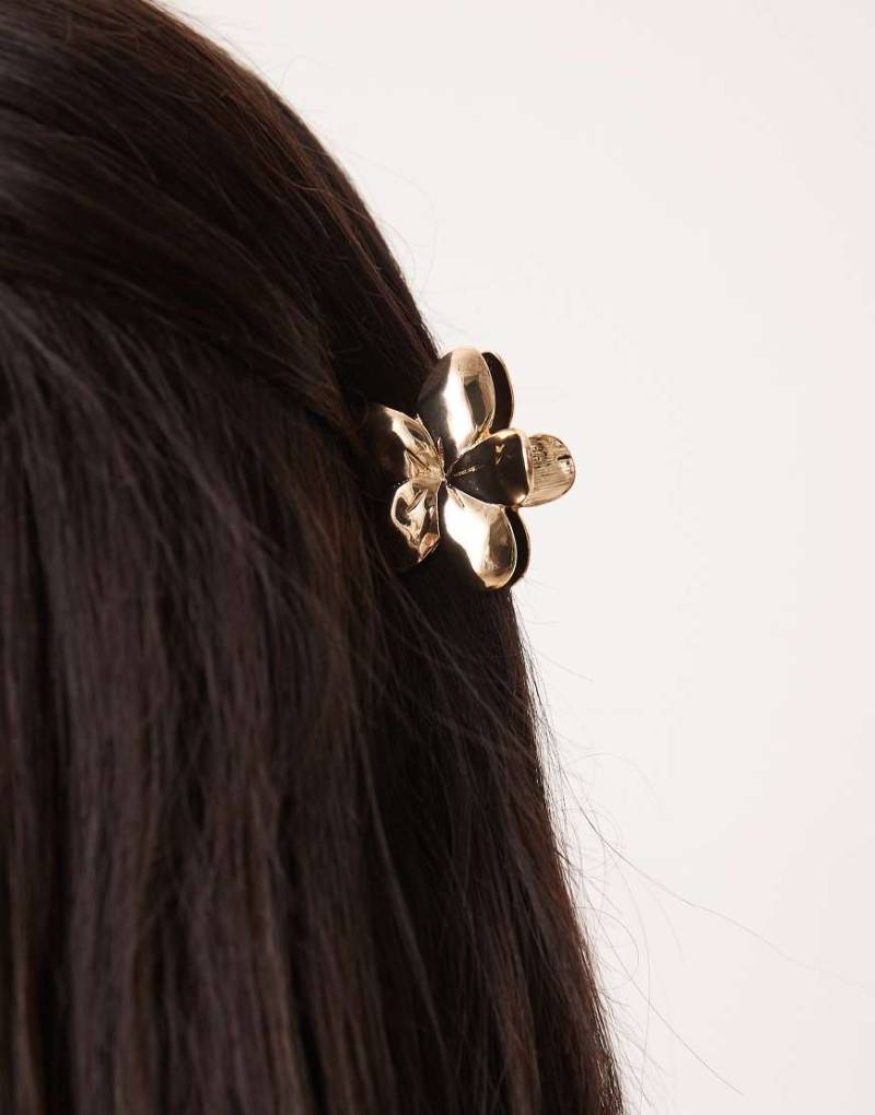 ASOS DESIGN - Goldfarbene Haarklammer mit Blumendesign von ASOS DESIGN