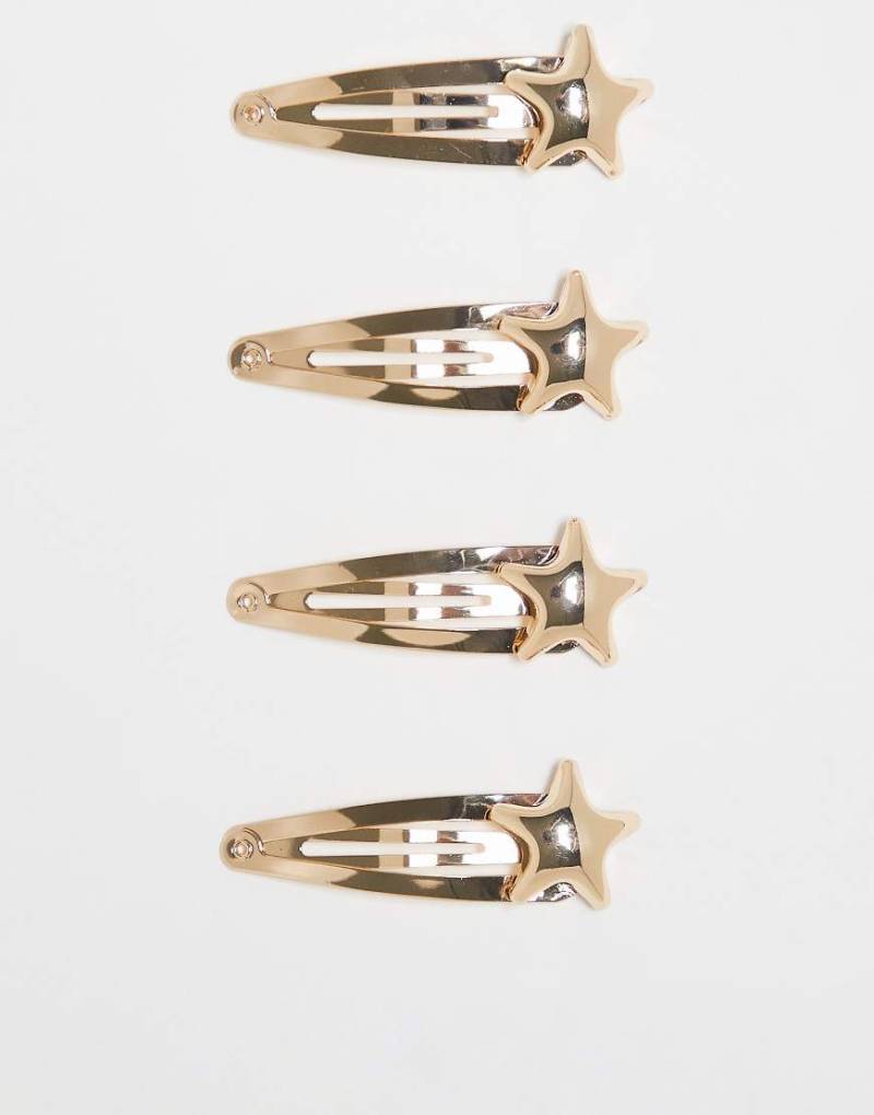 ASOS DESIGN - Goldfarbene Haarspangen mit sternförmiger Blasenverzierung von ASOS DESIGN