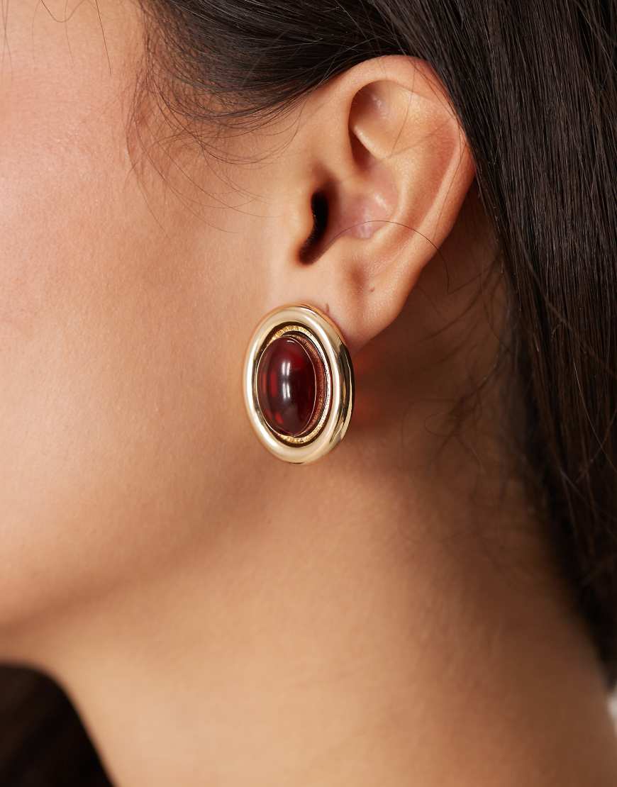 ASOS DESIGN - Goldfarbene Ohrstecker mit Kunststein ASOS DESIGN - Goldfarbene Ohrstecker mit Kunststein von ASOS DESIGN
