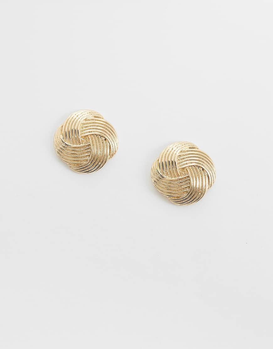 ASOS DESIGN - Goldfarbene Ohrstecker mit Rillenmuster von ASOS DESIGN