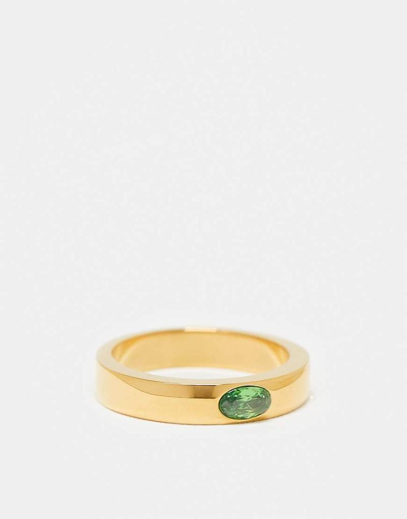 ASOS DESIGN - Goldfarbener Bandring aus Edelstahl mit künstlichem Halbedelstein von ASOS DESIGN