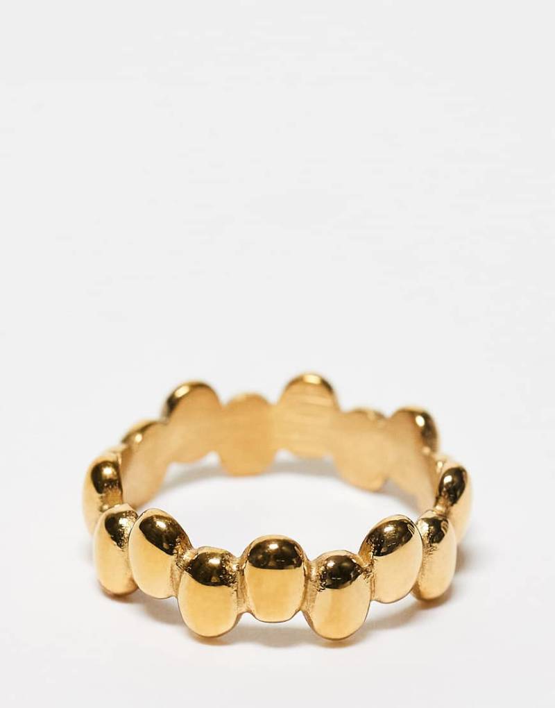 ASOS DESIGN - Goldfarbener Bandring aus wasserfestem Edelstahl im Blasen-Design von ASOS DESIGN