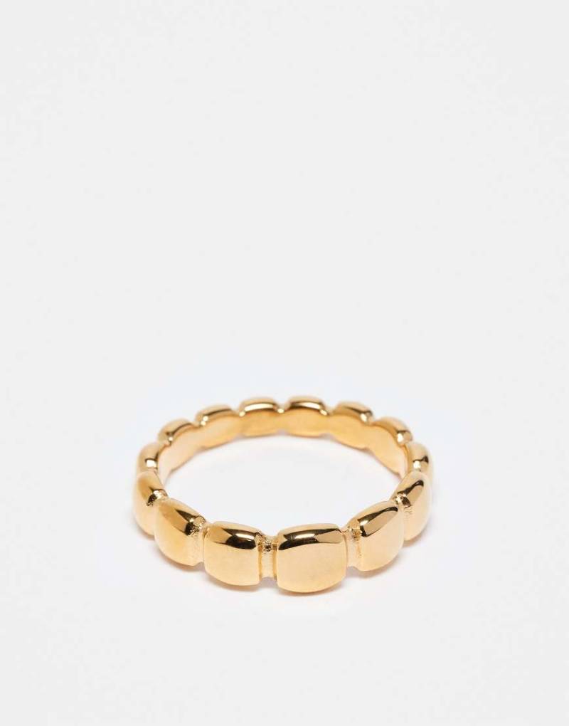 ASOS DESIGN - Goldfarbener Bandring aus wasserfestem Edelstahl mit Blasendesign von ASOS DESIGN