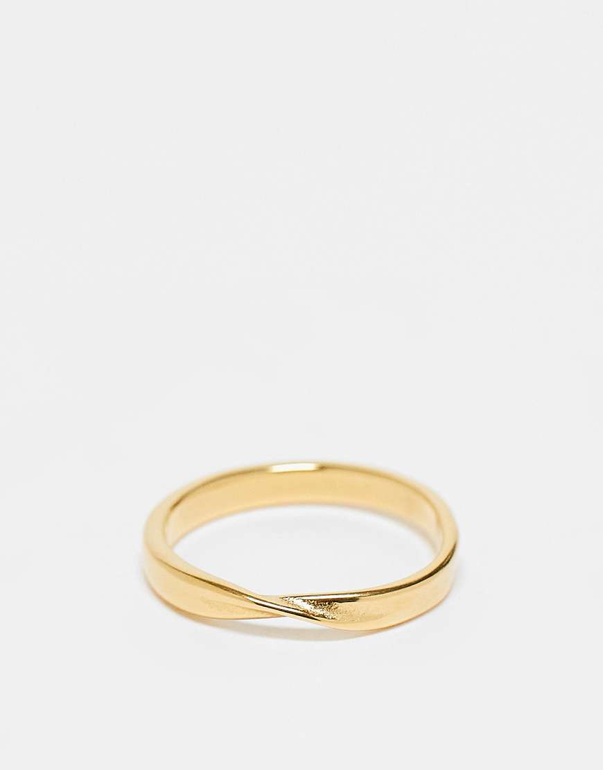 ASOS DESIGN - Goldfarbener Ring aus Edelstahl mit verdrehtem Detail von ASOS DESIGN