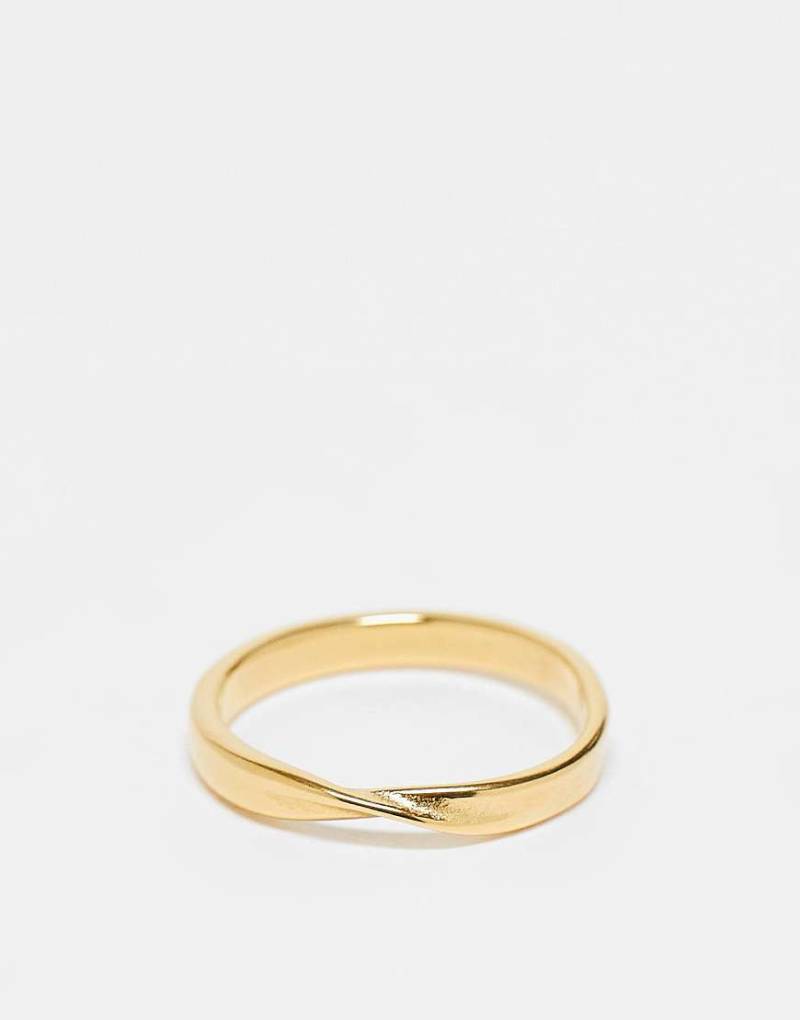 ASOS DESIGN - Goldfarbener Ring aus Edelstahl mit verdrehtem Detail von ASOS DESIGN