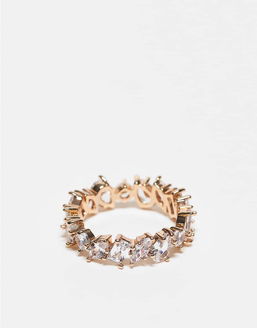 ASOS DESIGN - Goldfarbener Ring mit Strassdesign von ASOS DESIGN
