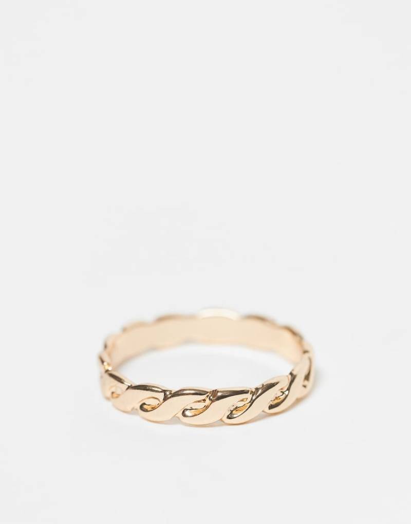 ASOS DESIGN - Goldfarbener Ring mit Wellen-Design von ASOS DESIGN