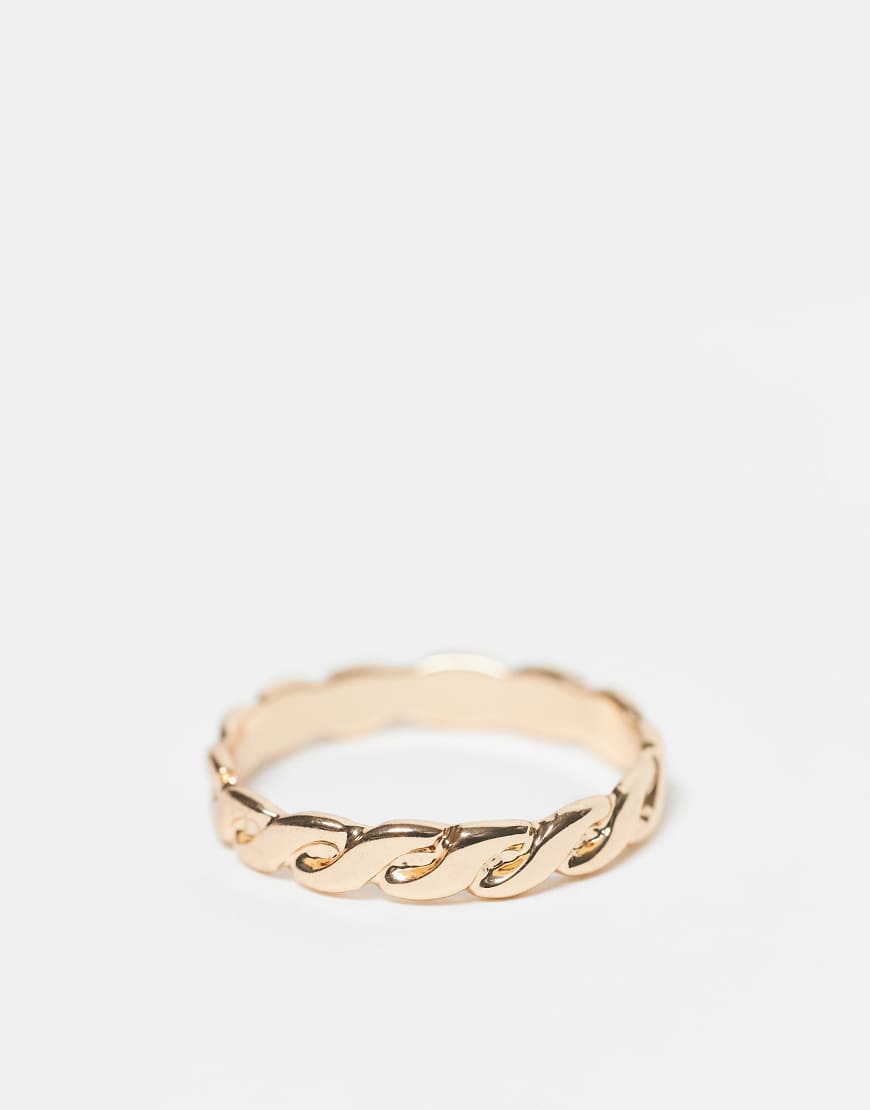 ASOS DESIGN - Goldfarbener Ring mit Wellen-Design von ASOS DESIGN