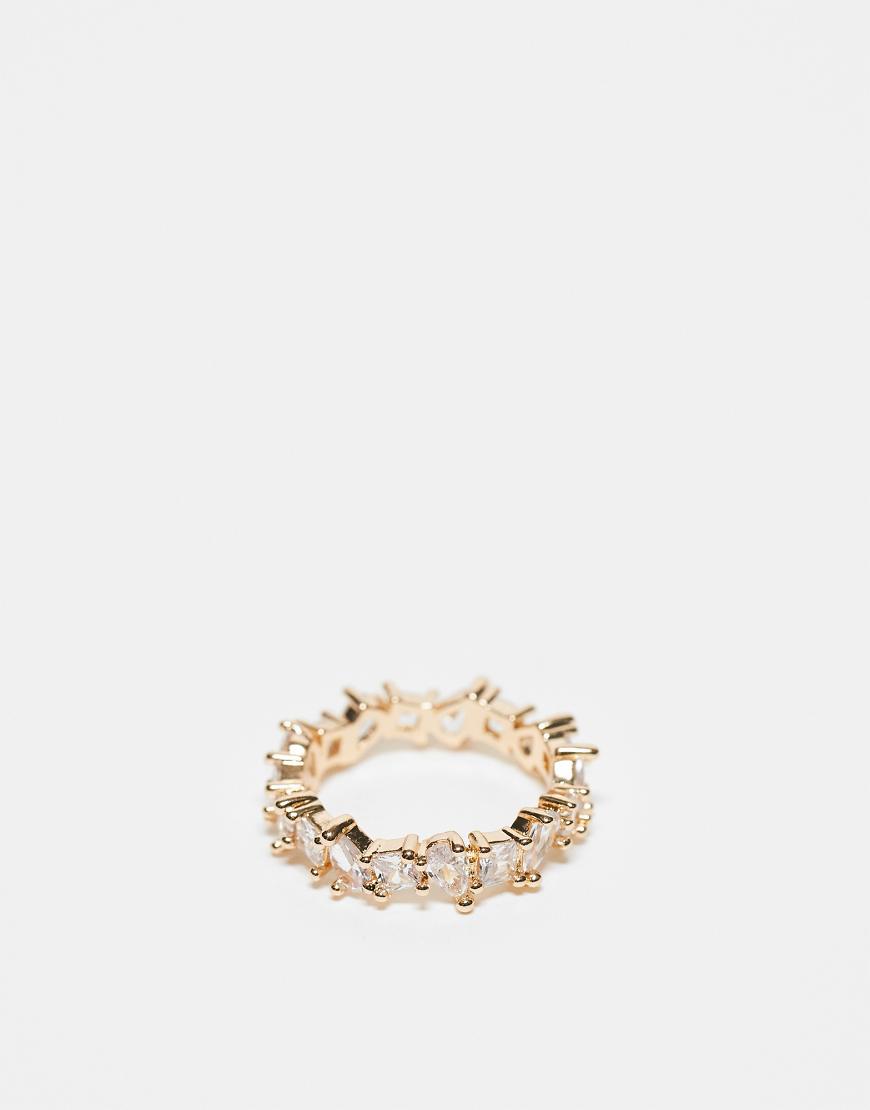 ASOS DESIGN - Goldfarbener Ring mit Zirkonia-Kristallen in gemischten Formen von ASOS DESIGN