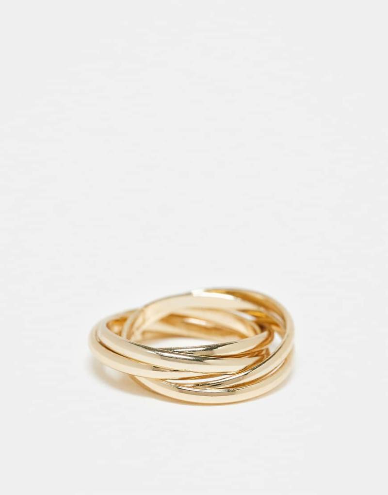 ASOS DESIGN - Goldfarbener Ring mit ineinandergreifendem, mehrreihigem Design von ASOS DESIGN