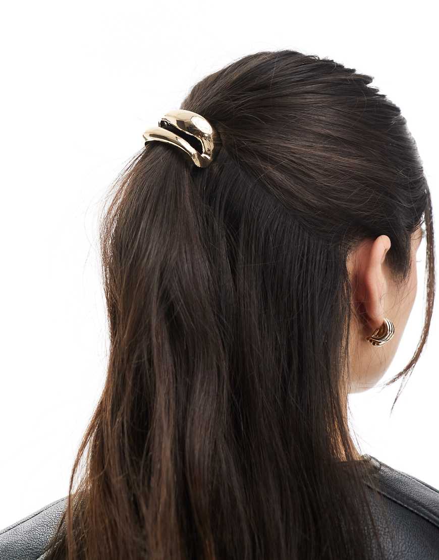 ASOS DESIGN - Haargummi mit goldfarbener Manschette in minimalistischer Optik von ASOS DESIGN