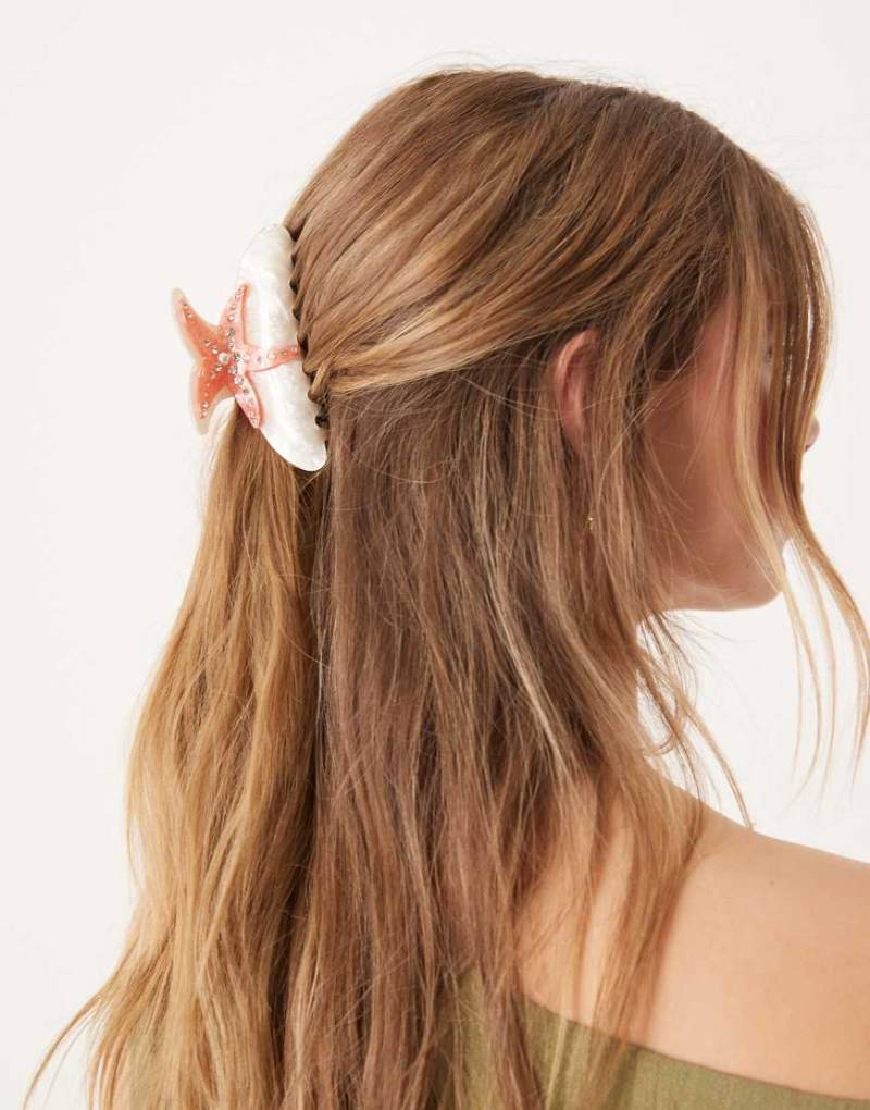 ASOS DESIGN - Haarklammer mit Seestern-Design-Weiß von ASOS DESIGN