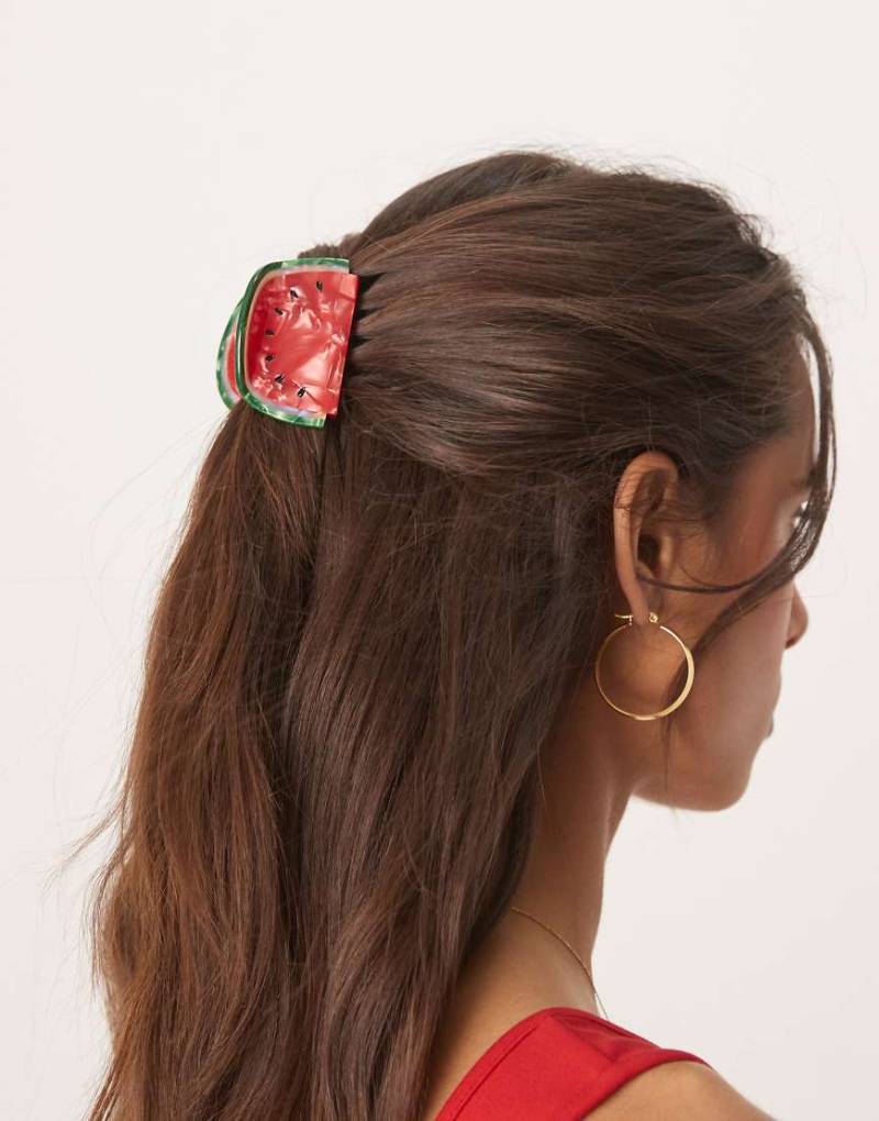 ASOS DESIGN - Haarklammer mit Wassermelonen-Design in Rot-Bunt von ASOS DESIGN