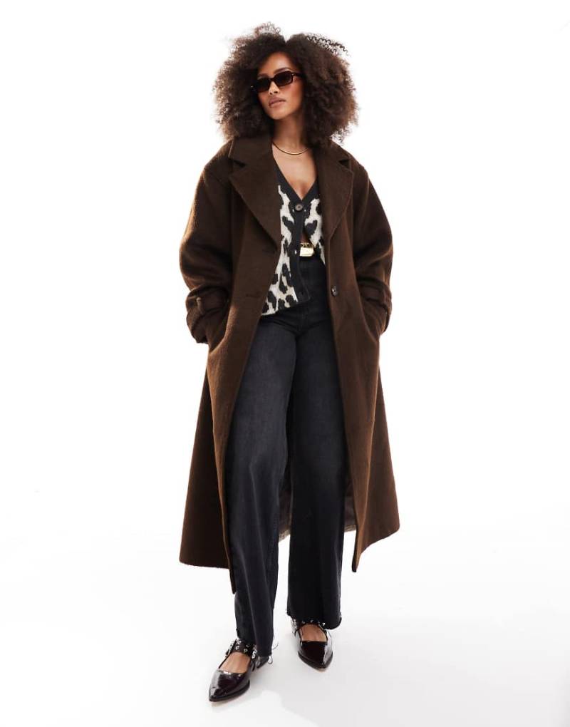 ASOS DESIGN - Half and Half - Formeller Mantel in Pilzbraun von ASOS DESIGN