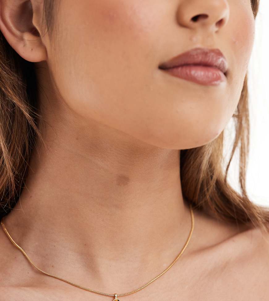 ASOS DESIGN - Halskette mit 14-Karat-Vergoldung und Tigerauge-Anhänger-Goldfarben von ASOS DESIGN