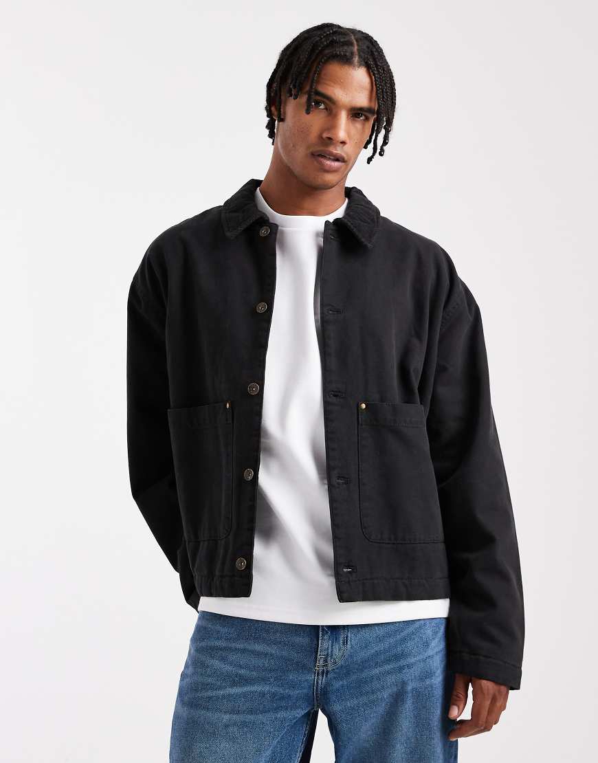 ASOS DESIGN - Harrington-Jacke in Schwarz mit Steppfutter ASOS DESIGN - Harrington-Jacke in Schwarz mit Steppfutter von ASOS DESIGN