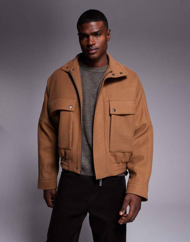 ASOS DESIGN - Harrington-Jacke in Tabakbraun-Brown von ASOS DESIGN