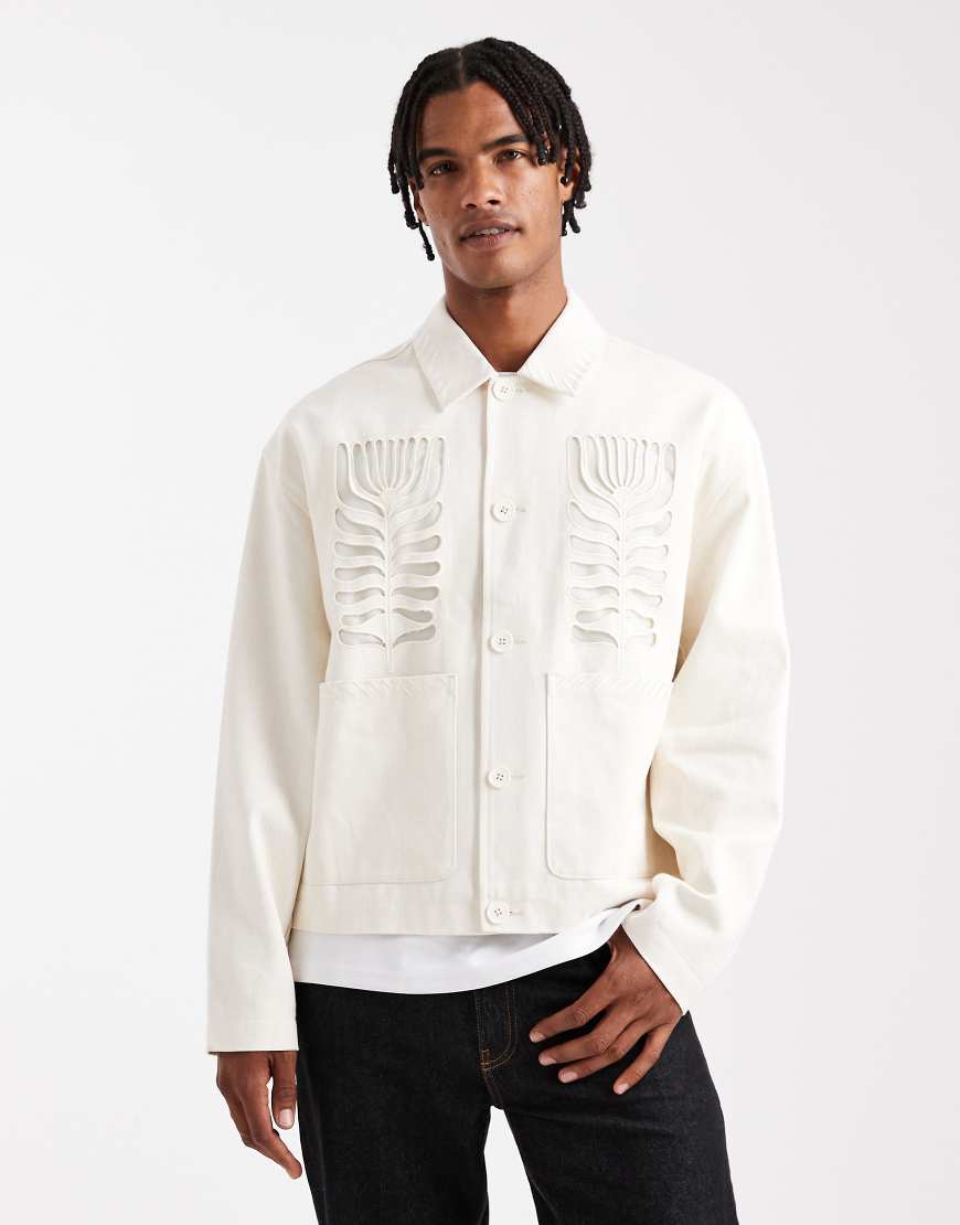 ASOS DESIGN - Harrington-Jacke in Weiß mit Stickerei ASOS DESIGN - Harrington-Jacke in Weiß mit Stickerei von ASOS DESIGN