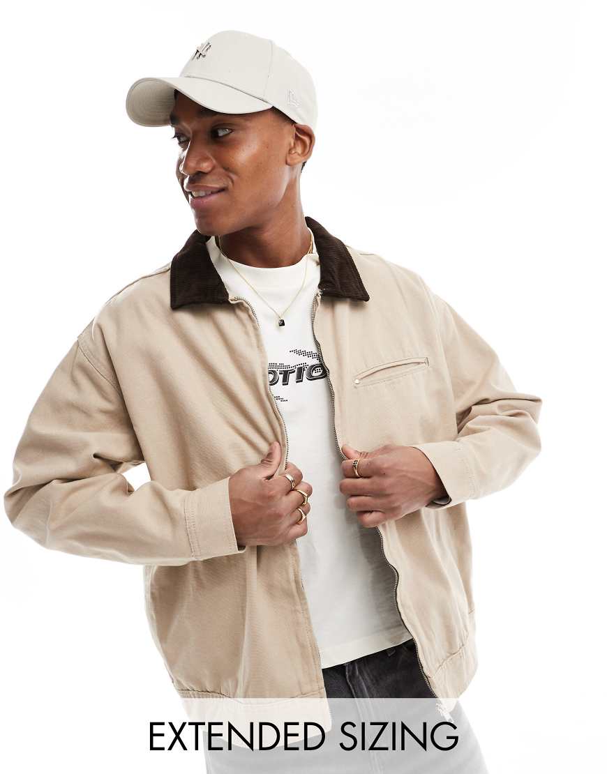 ASOS DESIGN - Harrington-Jacke in verwaschenem Steinbeige-Neutral ASOS DESIGN - Harrington-Jacke in verwaschenem Steinbeige-Neutral von ASOS DESIGN
