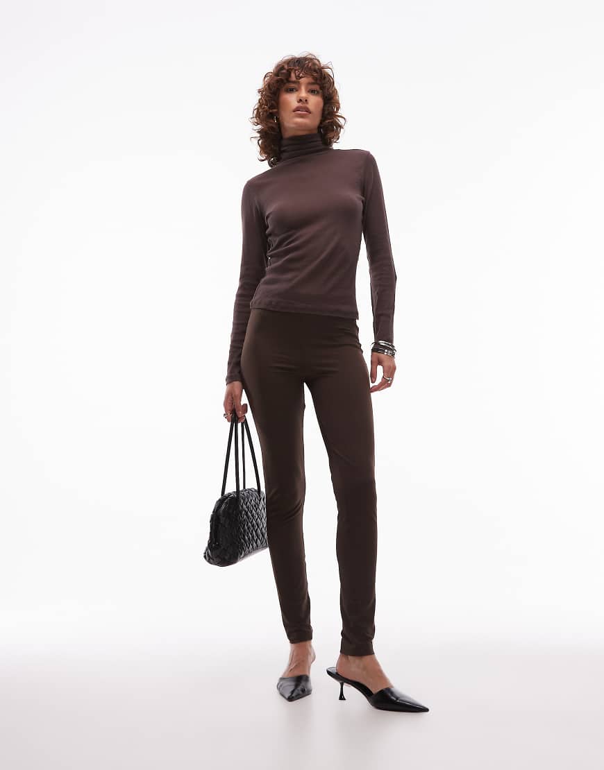 ASOS DESIGN - Hautenge Leggings in Schokobraun-Brown von ASOS DESIGN