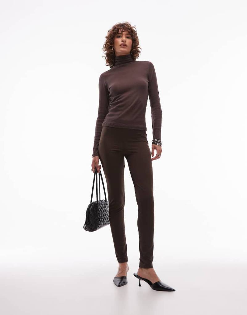 ASOS DESIGN - Hautenge Leggings in Schokobraun-Brown von ASOS DESIGN