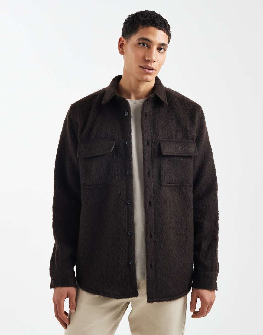 ASOS DESIGN - Hemdjacke in Braun-Brown von ASOS DESIGN