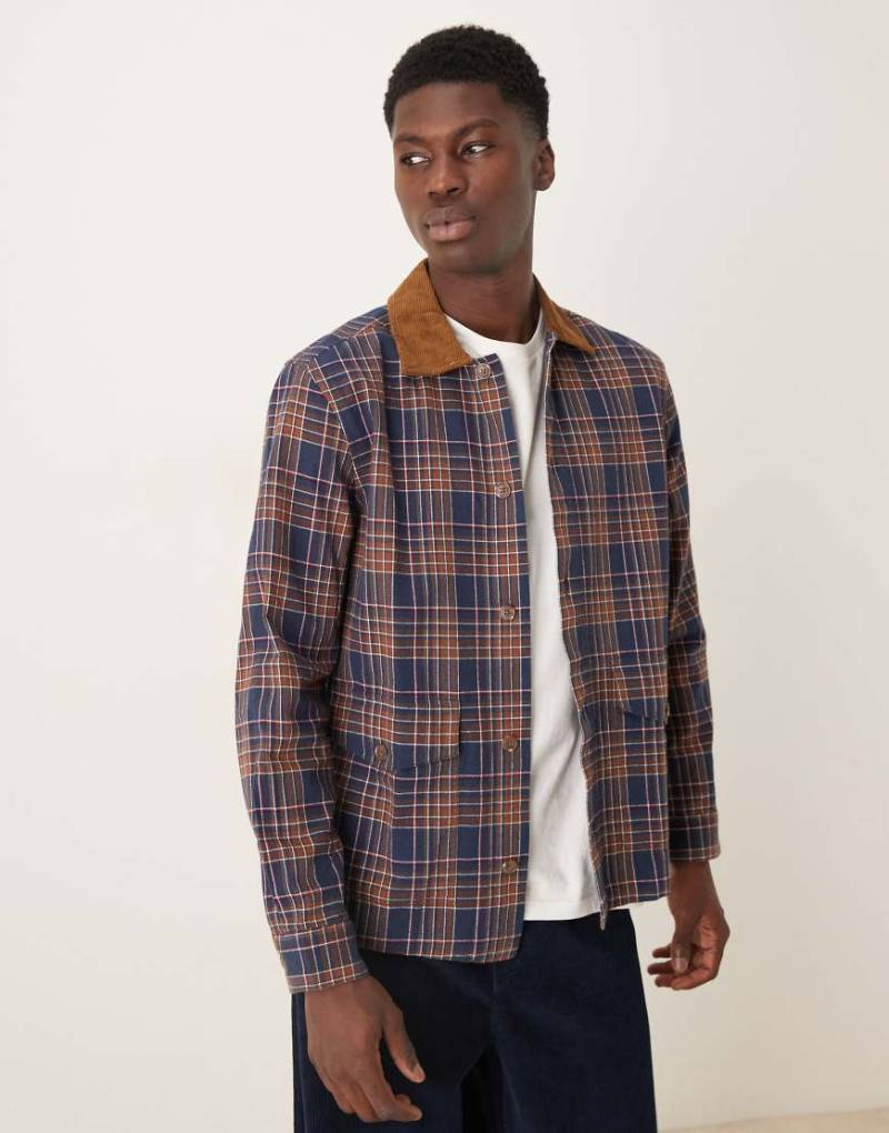 ASOS DESIGN - Hemdjacke in Marineblau mit Cordkragen von ASOS DESIGN