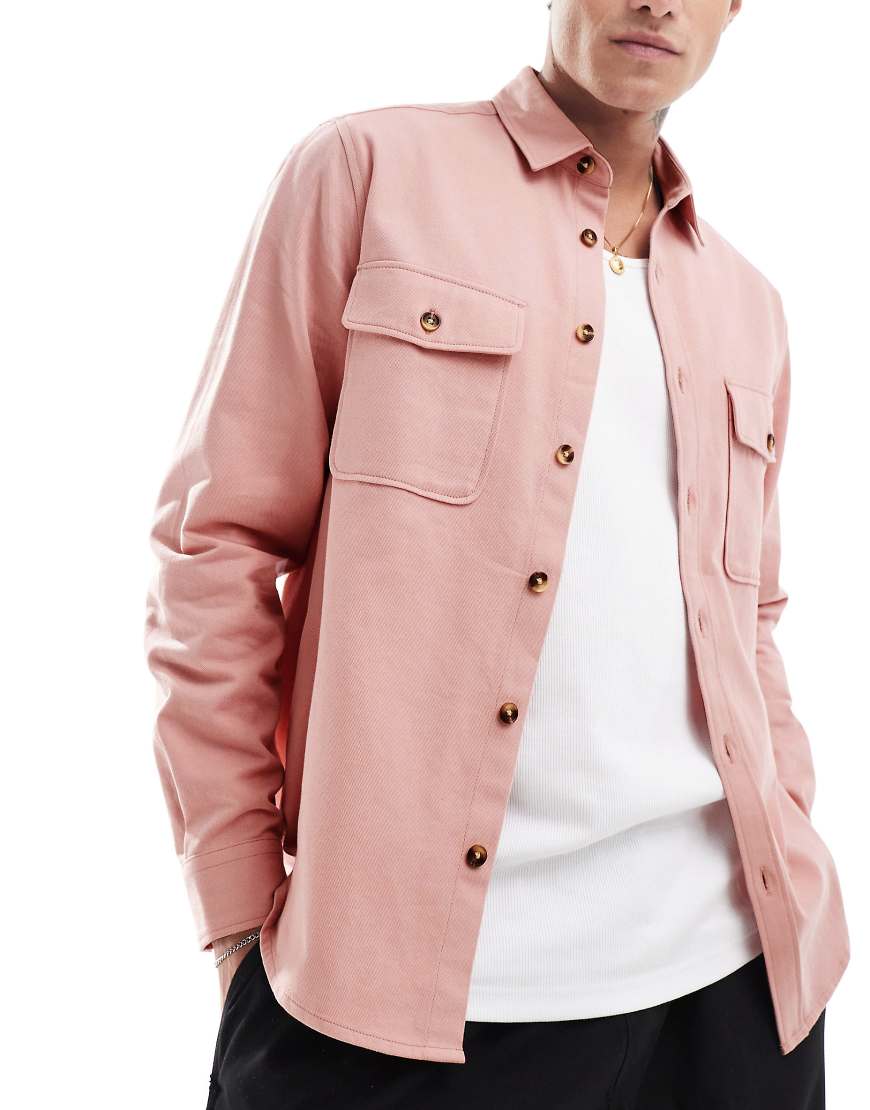 ASOS DESIGN - Hemdjacke in Rosa-Lila von ASOS DESIGN