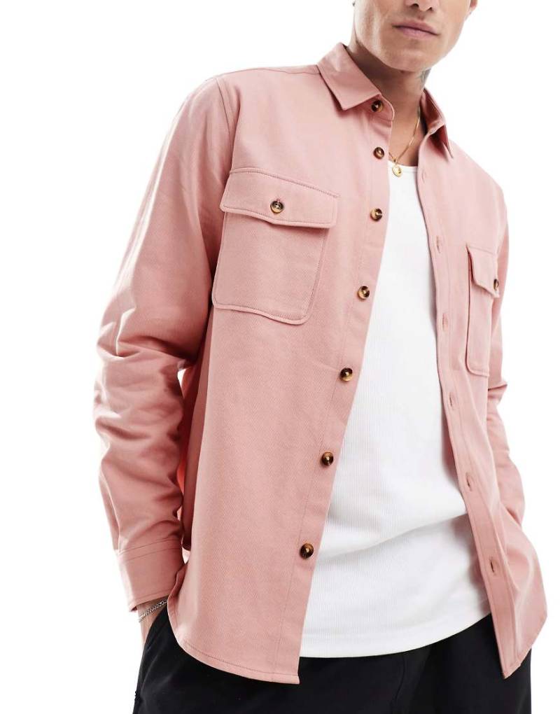 ASOS DESIGN - Hemdjacke in Rosa-Lila von ASOS DESIGN