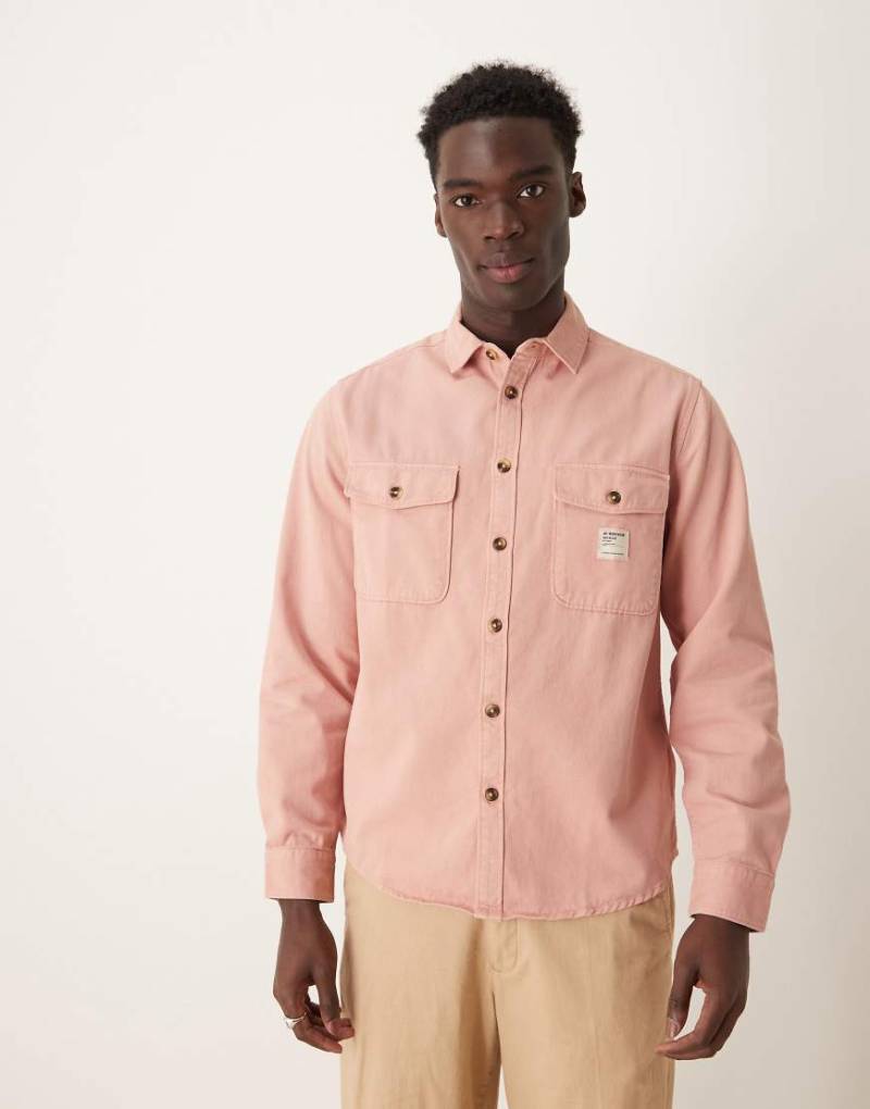 ASOS DESIGN - Hemdjacke in Rosa mit Aufnäher von ASOS DESIGN