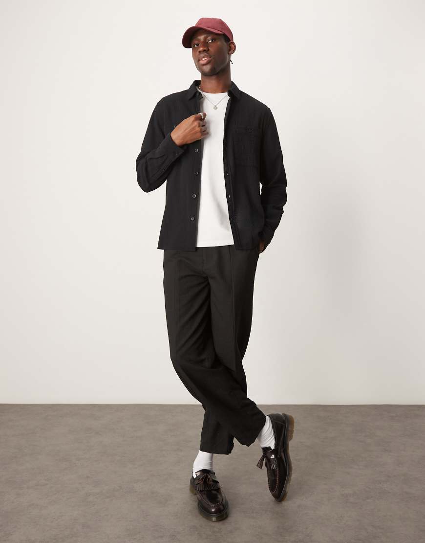 ASOS DESIGN - Hemdjacke in Schwarz mit Waffelstruktur ASOS DESIGN - Hemdjacke in Schwarz mit Waffelstruktur von ASOS DESIGN