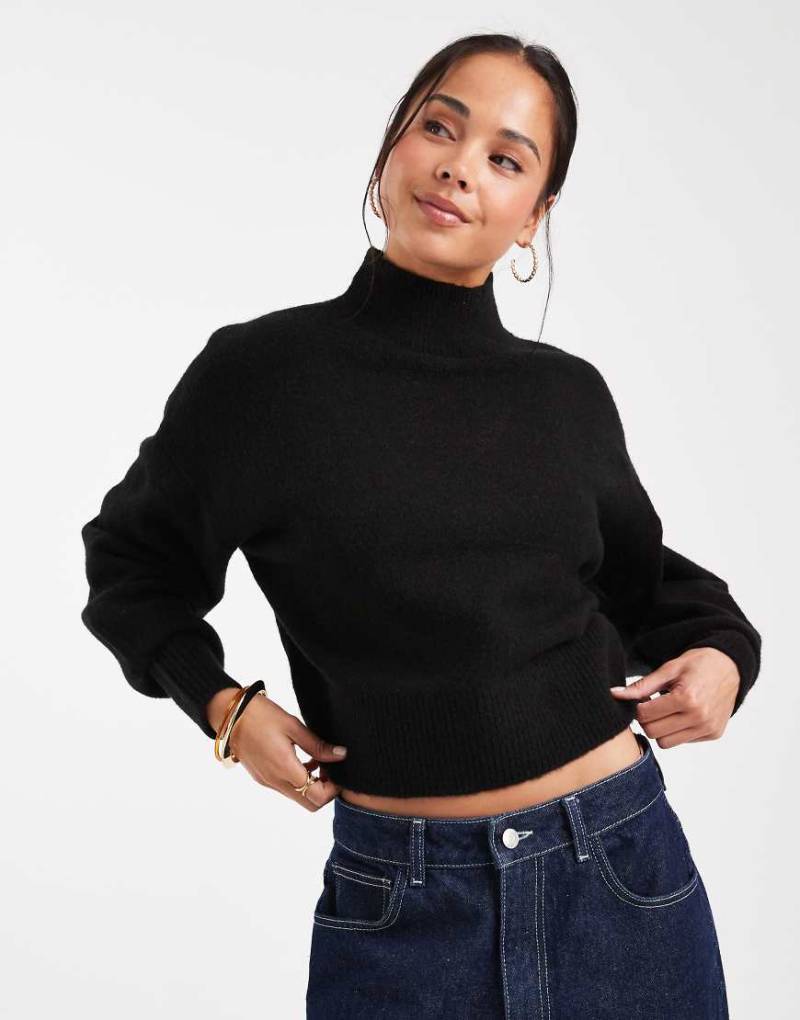 ASOS DESIGN - Hochgeschlossener Pullover in Schwarz von ASOS DESIGN