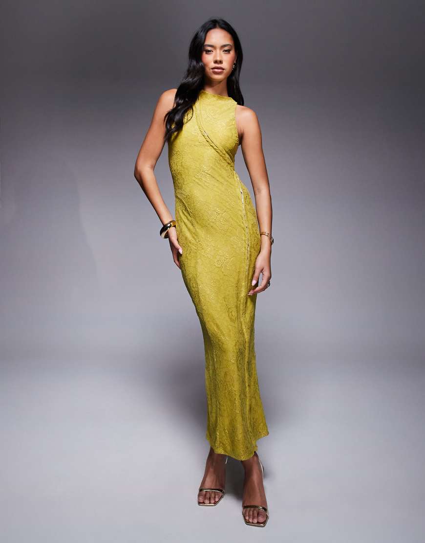 ASOS DESIGN - Hochgeschlossenes Maxikleid aus Spitze in Hellgrün ASOS DESIGN - Hochgeschlossenes Maxikleid aus Spitze in Hellgrün von ASOS DESIGN