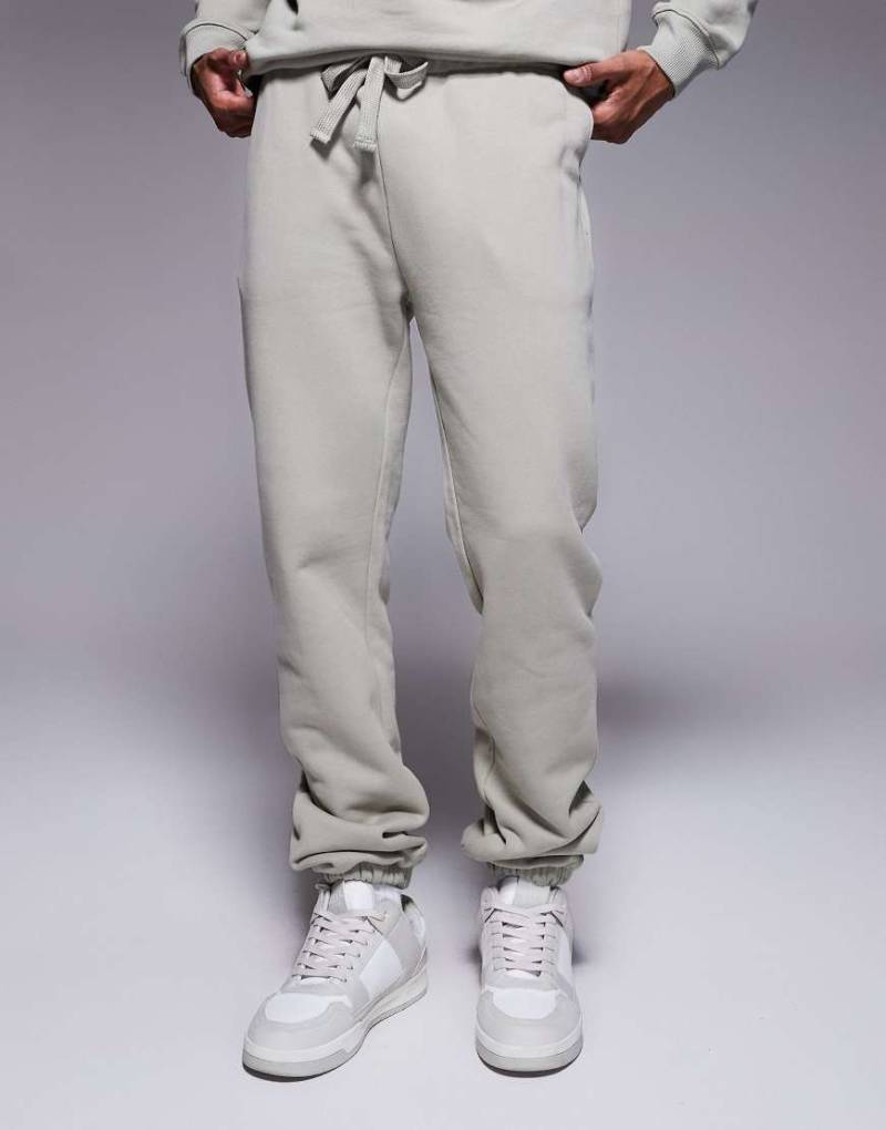 ASOS DESIGN - Hochwertige, schmal zulaufende Jogginghose aus schwerem Stoff in Schwarz, 400 g/m², Kombiteil von ASOS DESIGN