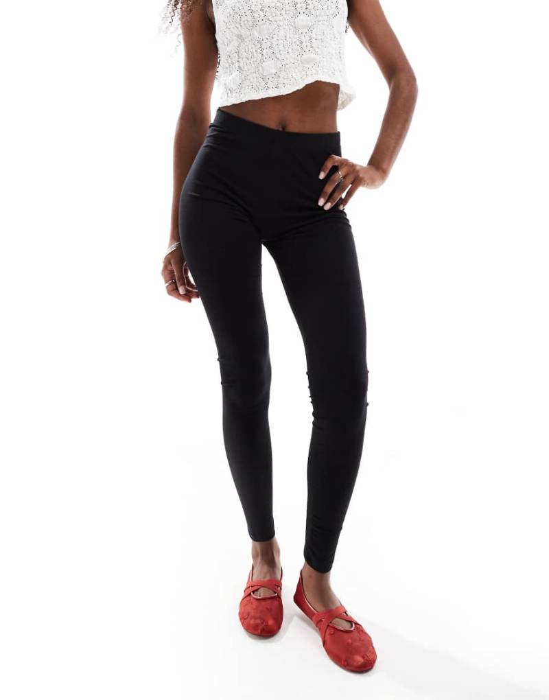 ASOS DESIGN - Superweiche Leggings aus Baumwolle und Modal in Schwarz von ASOS DESIGN