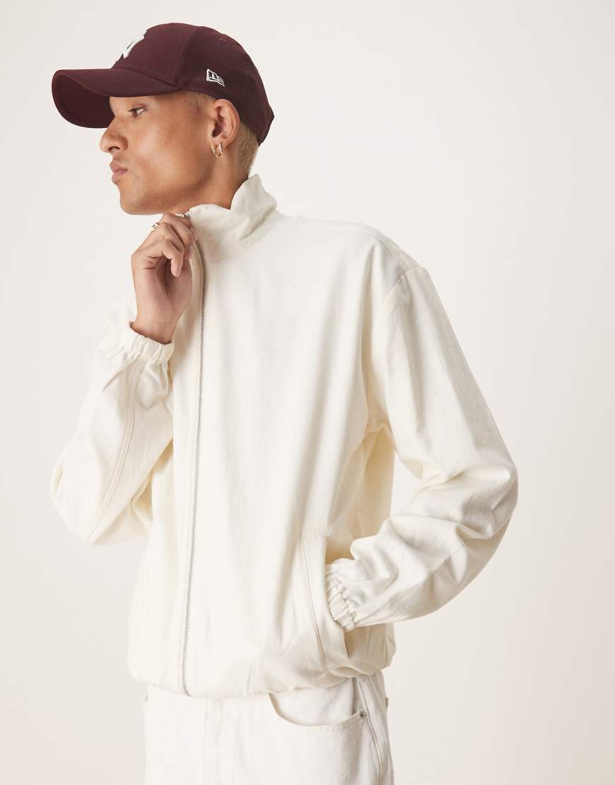 ASOS DESIGN - Hochwertige Oversize-Trainingsjacke aus Leinenmix in Weiß ASOS DESIGN - Hochwertige Oversize-Trainingsjacke aus Leinenmix in Weiß von ASOS DESIGN