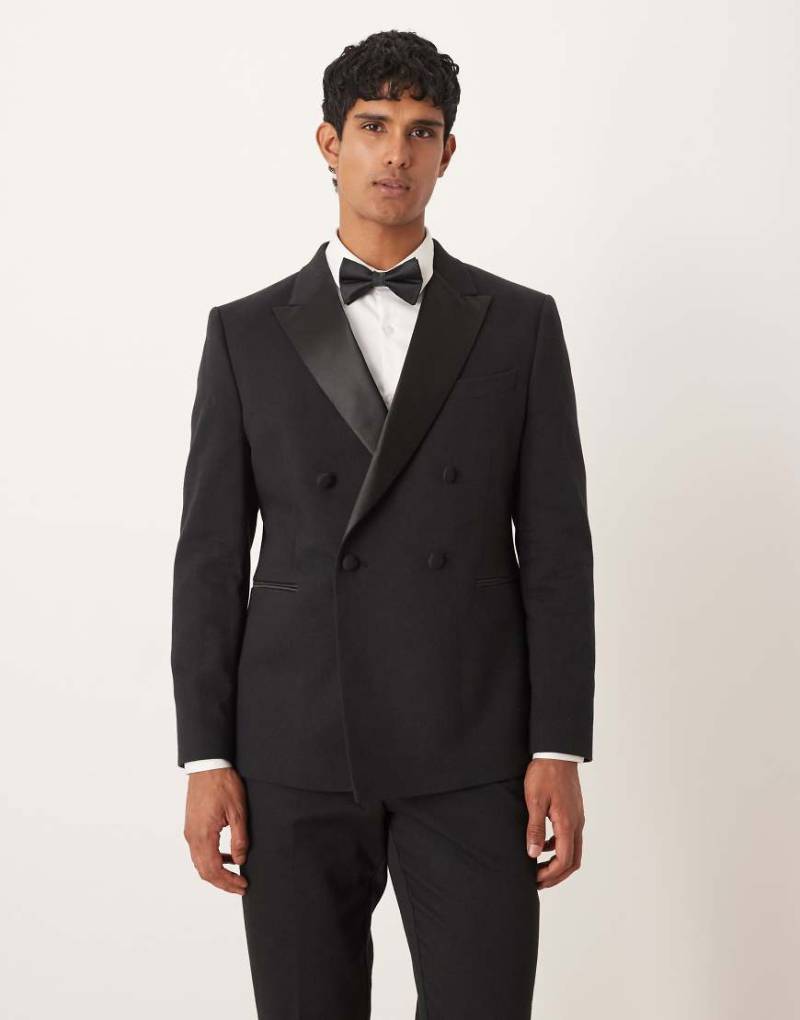 ASOS DESIGN - Schmale Smokingjacke in strukturiertem Schwarz von ASOS DESIGN