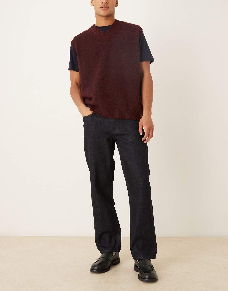 ASOS DESIGN - Hochwertige Straight Jeans in Indigoblau mit Webkante von ASOS DESIGN