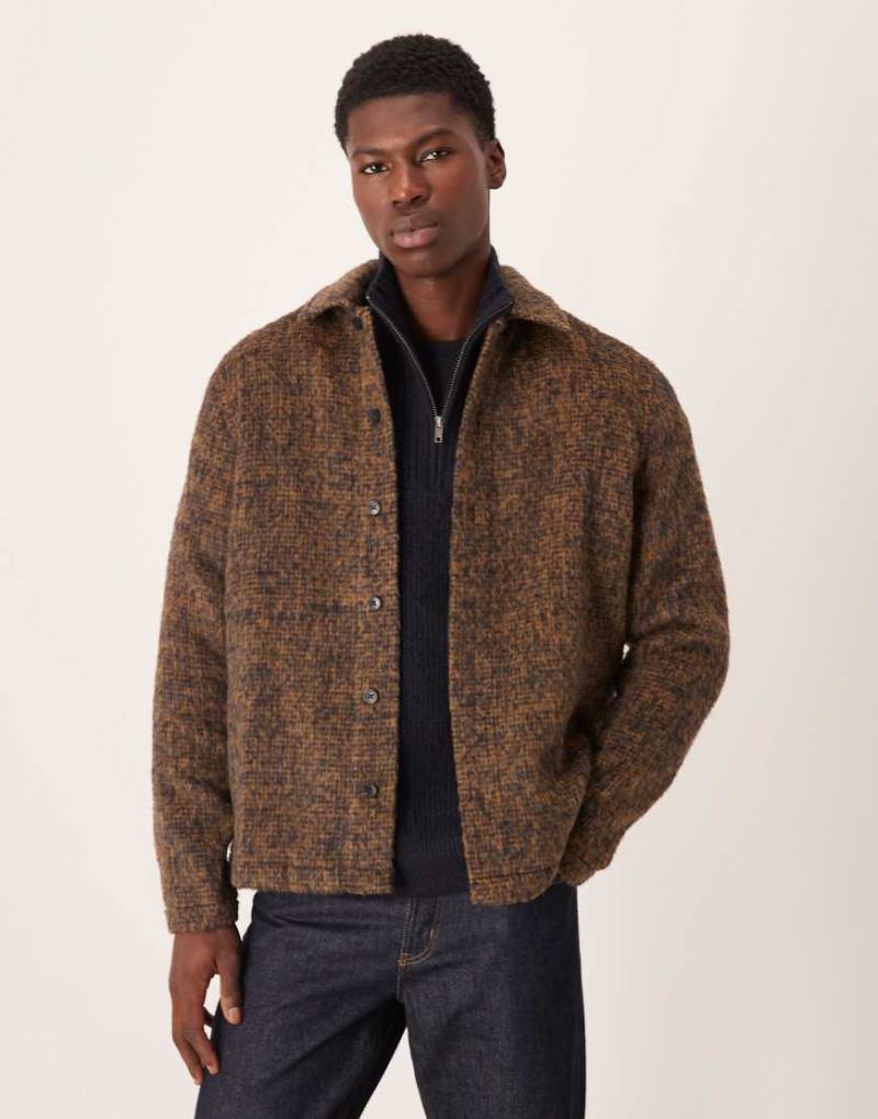 ASOS DESIGN - Hochwertige angeraute Hemdjacke in Braun-Brown von ASOS DESIGN