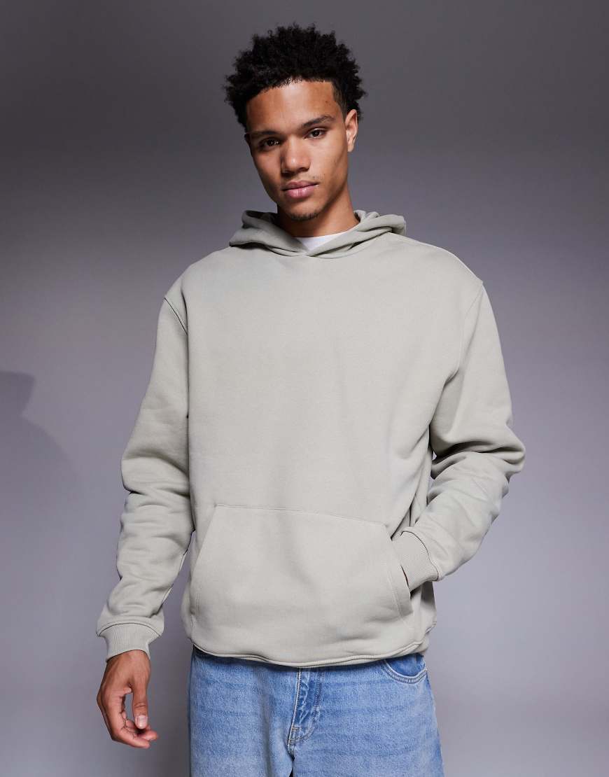 ASOS DESIGN - Hochwertiger, schwerer Oversize-Kapuzenpullover in Grün, 400 g/m² von ASOS DESIGN