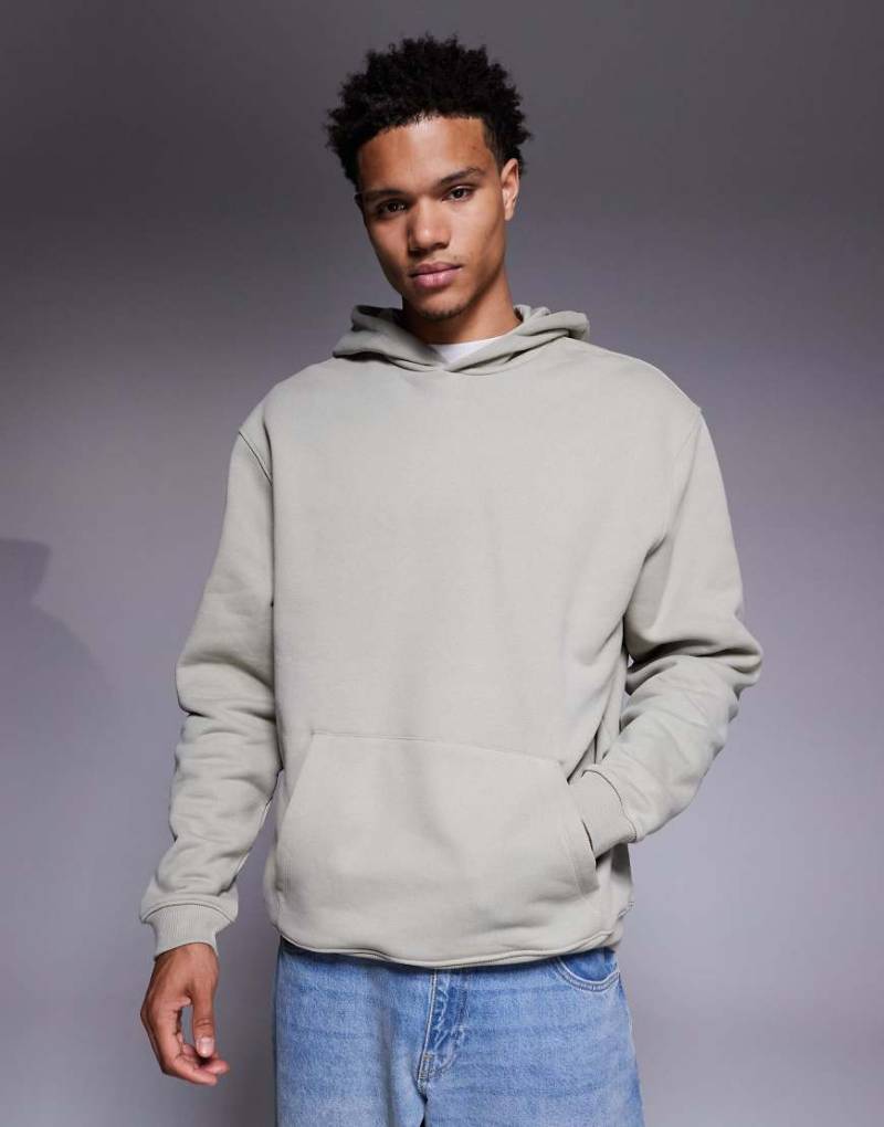 ASOS DESIGN - Hochwertiger, schwerer Oversize-Kapuzenpullover in Grün, 400 g/m² von ASOS DESIGN