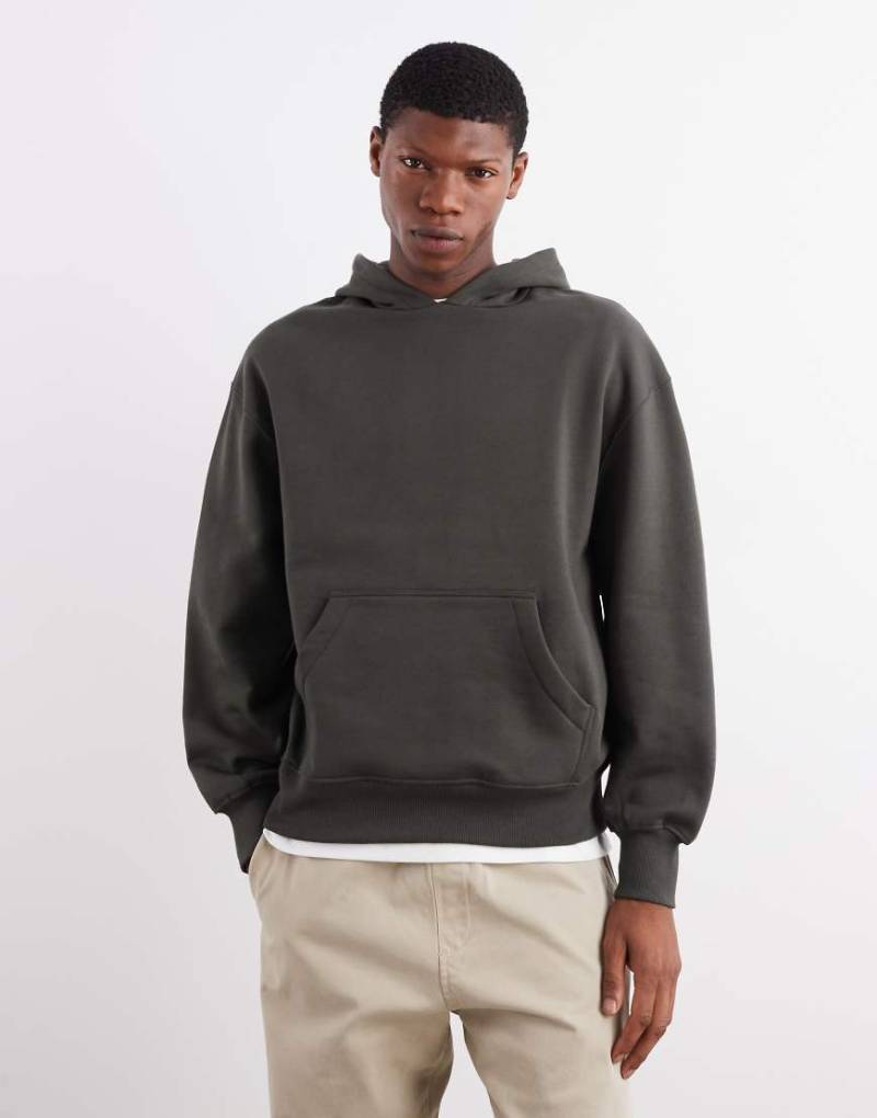 ASOS DESIGN - Hochwertiger Oversize-Kapuzenpullover aus schwerem Stoff in Khaki, 400 g/m²-Grün von ASOS DESIGN