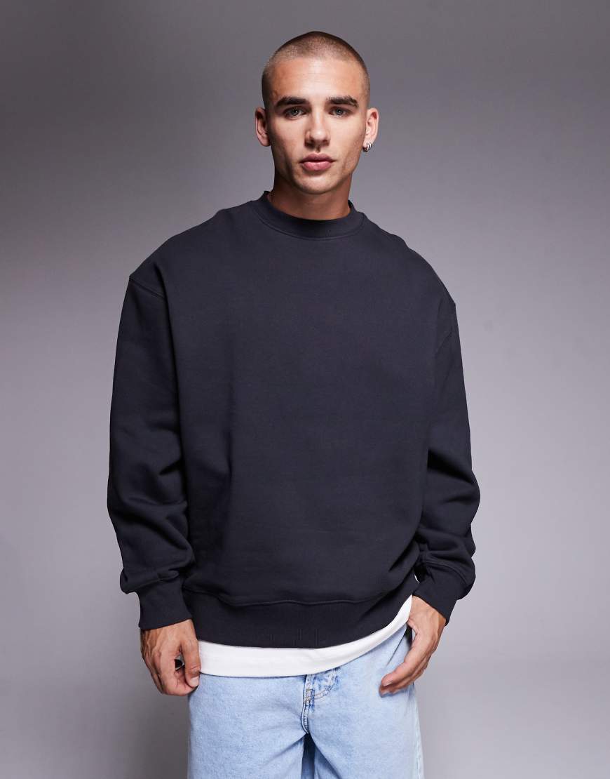 ASOS DESIGN - Hochwertiges, schweres Oversize-Sweatshirt in Anthrazit-Grau von ASOS DESIGN