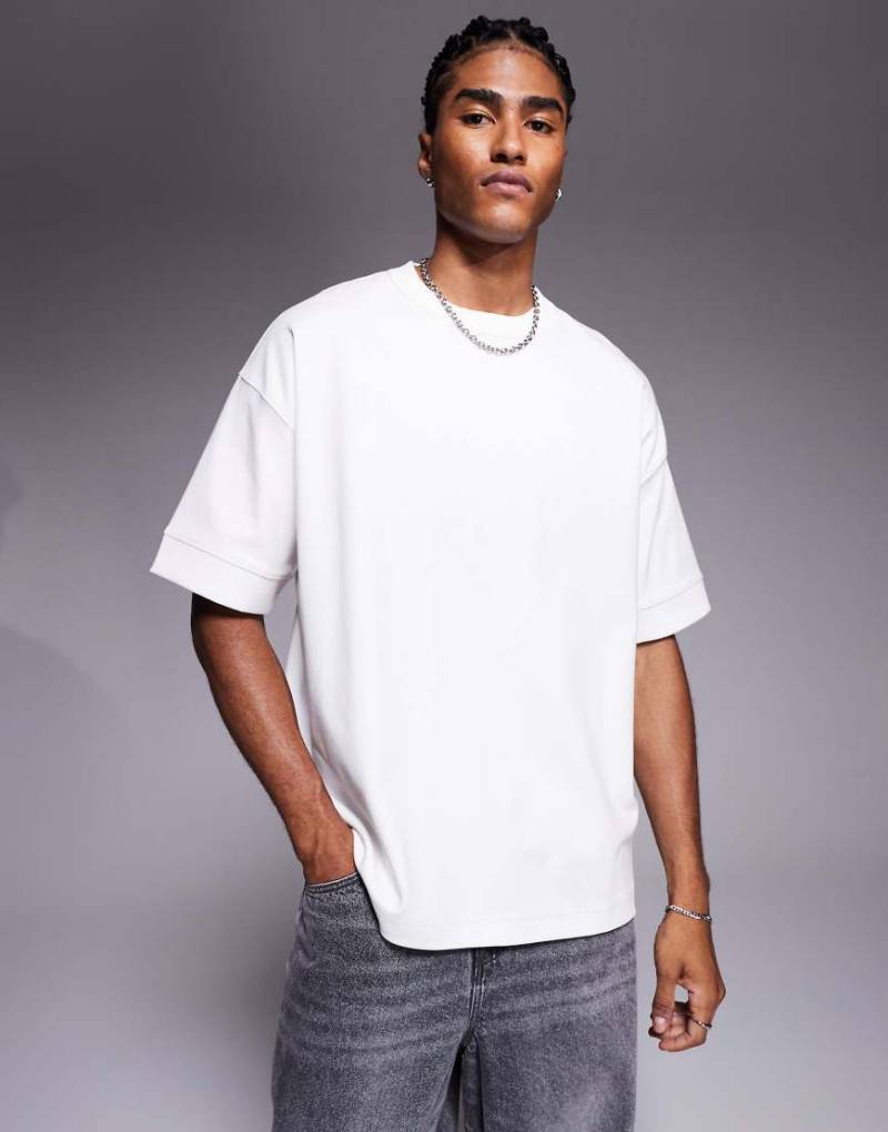 ASOS DESIGN - Hochwertiges Oversize-T-Shirt aus Interlock-Jersey in Weiß von ASOS DESIGN